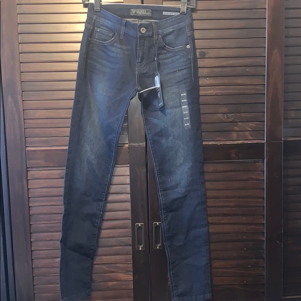 Dark-wash skinny jeans